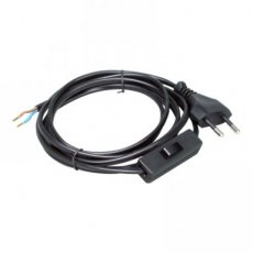 BAI 142035 BAILEY 142035  140305098 Cable Euro plug&Sw 2M Black  EAN: 8714681420355   Op bestelling, geen terugname