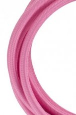 BAILEY 139684  Textielsnoer 2C roze 3m  EAN: 8714681396841   Op bestelling, geen terugname