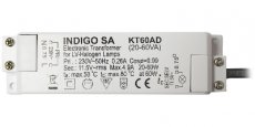 INDIGO KT60AD  Transfo elek 20-60W Dimb. Met Kabel  EAN: 5411373026460   Op bestelling, geen terugname