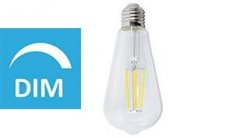 INDIGO E27LED6ST64WWD  Lampled 6W E27 810lm 2700K dim  EAN: 5411373334527   Op bestelling, geen terugname