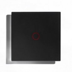QBus SWC01GB  Slimme glasschakelaar Zwart, 1 toets RGB  EAN: 0000000000000   Op bestelling, geen terugname