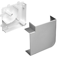 LEGRAND 603834  Platte hoek 50x85mm DLP Alu klik in  EAN: 3245066038346   Op bestelling, geen terugname