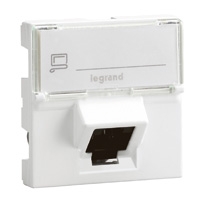 LEGRAND 76503  MOSAIC 2XRJ45 CAT 6 UTP -45?  WIT  EAN: 3245060765033   Op bestelling, geen terugname