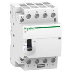 Schneider Distribution A9C21844  Contactor 40A-4P-230V-MAN-4NO  EAN: 3606480096877   Op bestelling, geen terugname