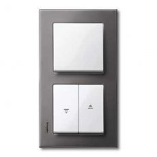 Schneider Residential MTN403214  AFDEKPL.METAAL ELEG DUBBEL RHODIUM GRIJS  EAN: 3606485111209   Op bestelling, geen terugname