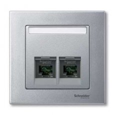 Schneider Residential MTN466560  CENTRAALPL. RJ45 STOPC. DUBBEL ALUM.SYSM  EAN: 3606485005102   Op bestelling, geen terugname