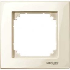 Schneider Residential MTN515144  M-PLAN AFDEKPL. ENKELV. WIT IVOOR GL.  EAN: 3606480351594   Op bestelling, geen terugname