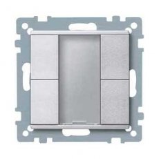 Schneider Residential MTN627660  KNX 2-VOUDIGE DRUKKNOP, ALUMINIUM,SYST M  EAN: 3606485011127   Op bestelling, geen terugname