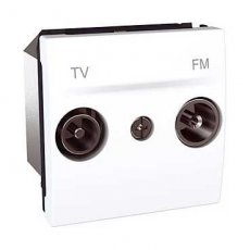 Schneider Residential MGU345318  TV-FM CONTACTDOOS MET DOORVERBINDING  EAN: 8420375126112   Op bestelling, geen terugname