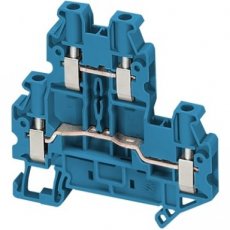 Schneider Automation NSYTRV44DBL  Screw terminal, 2 level, 4pts, 4mm? blue  EAN: 3606480532047   Op bestelling, geen terugname