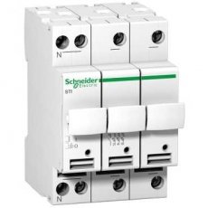 Schneider Distribution A9N15657  STI ZEKERINGHOUDER 3P+N 8,5x31,5mm 400V  EAN: 3606480619588   Op bestelling, geen terugname