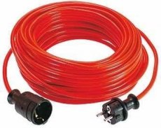 Schwabe 860361  PVC-verlengkabel 25m H05VV-F 3G1,5 rood  EAN: 8426436049796   Op bestelling, geen terugname