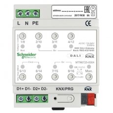 Schneider Residential MTN67250004  KNX DALI-Gateway Basic REG-K/2/16/64  EAN: 3606489484057   Op bestelling, geen terugname