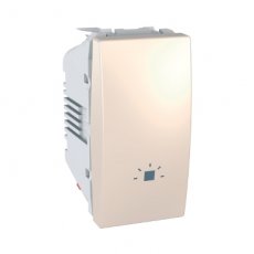 Schneider Residential MGU310625L  DRUKKNOP MET LICHTSYMBOOL, 1 MODULE  EAN: 8420375124903   Op bestelling, geen terugname