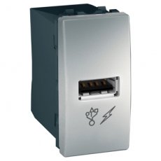 Schneider Residential MGU342830  USB lader met 1 connector aluminium  EAN: 3606485407739   Op bestelling, geen terugname