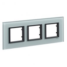 Schneider Residential MGU680067C3  DRIEVOUDIGE PLAAT CLASS GLAS GRIJS  EAN: 8420375167115   Op bestelling, geen terugname