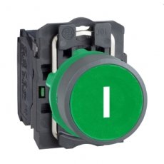 Schneider Automation XB5AA3311C0  DRUKKNOP, GROEN, SYMBOOL &apos;&apos;I&apos;&apos;, 1NO grij  EAN: 3606489757854   Op bestelling, geen terugname