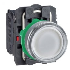 Schneider Automation XB5AW31B5C0  VERLICHTE DRUKKNOP P-LED WT grijs  EAN: 3606489759797   Op bestelling, geen terugname