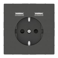 Schneider Residential MTN2366-6034  Schuko SO with USB charger TP ant SDsg  EAN: 3606489429881   Op bestelling, geen terugname