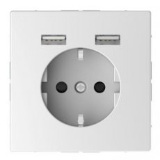 Schneider Residential MTN2366-6035  Schuko SO with USB charger TPb lw SDsg  EAN: 3606489429874   Op bestelling, geen terugname