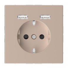 Schneider Residential MTN2366-6051  Schuko SO with USB charger TP chm SDsg  EAN: 3606489429928   Op bestelling, geen terugname