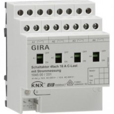 GIRA 104500  Schakelact. 4v 16A hand+stroom  KNX DIN  EAN: 4010337042266   Op bestelling, geen terugname