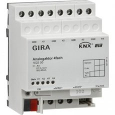 GIRA 102200  Analoge act. 4-v KNX DIN-rail  EAN: 4010337010708   Op bestelling, geen terugname