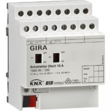 GIRA 104000  Schakelact. 2-v 16A hand KNX DIN-rail  EAN: 4010337058359   Op bestelling, geen terugname