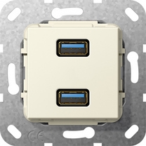 GIRA 568401  USB 3.0 A 2-v kppl. Basiselement cr.wit  EAN: 4010337462057   Op bestelling, geen terugname