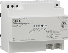 GIRA 213800  Voeding 1280mA spoel KNX DIN-rail  EAN: 4010337023241